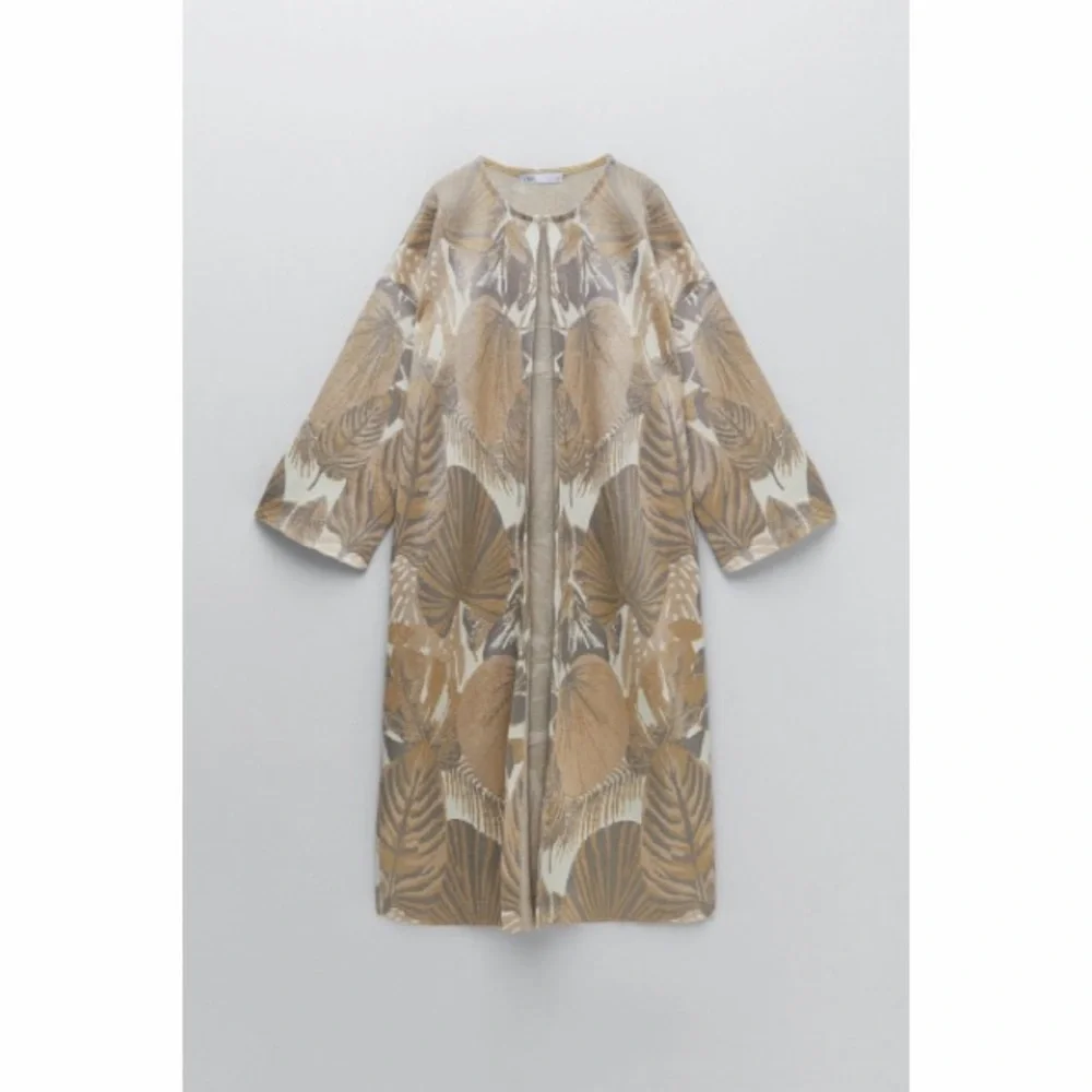 ZARA | Metallic Botanical Oversized Textured Sweater Kimono Coat Maxi Cardigan - Picture 2 of 11